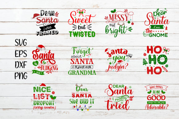 Funny Christmas Quote Bundle: Graphics and Crafts