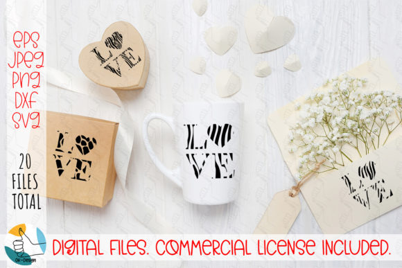 Love Animal Print Heart: Graphics for Crafts & Small Business Branding