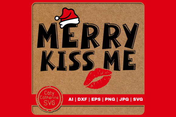 Merry Kiss Me with Lips Christmas Graphics