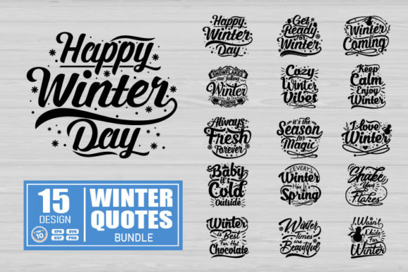 Winter Quotes Bundle for Crafts & Graphics